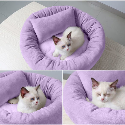 Donut Dog Bed, 18 Inches Calming round Dog Beds for Large Dogs, Washable Anti-Slip Cuddler Dog Bed with Removable Cover