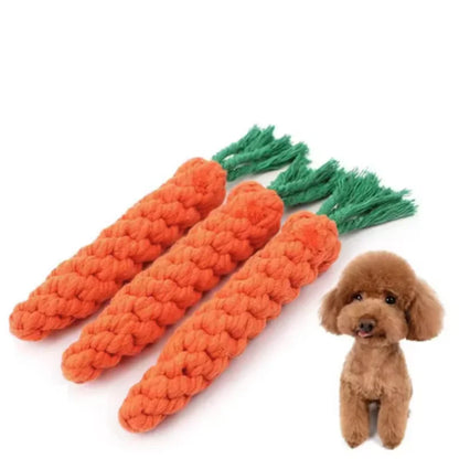 Cotton Rope Weaving Carrot Pet Toy for Puppies - Durable Wear & Bite Resistance Boredom Relief Dog Toy