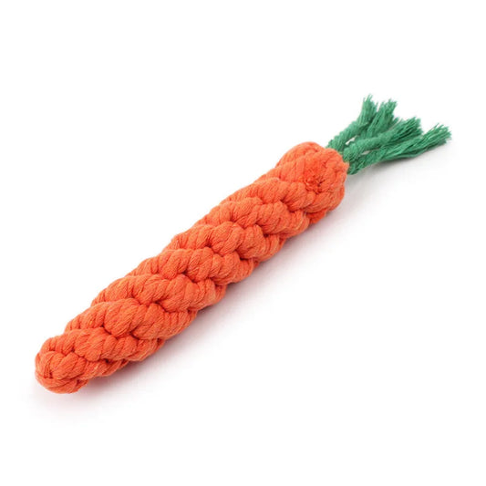 Cotton Rope Weaving Carrot Pet Toy for Puppies - Durable Wear & Bite Resistance Boredom Relief Dog Toy