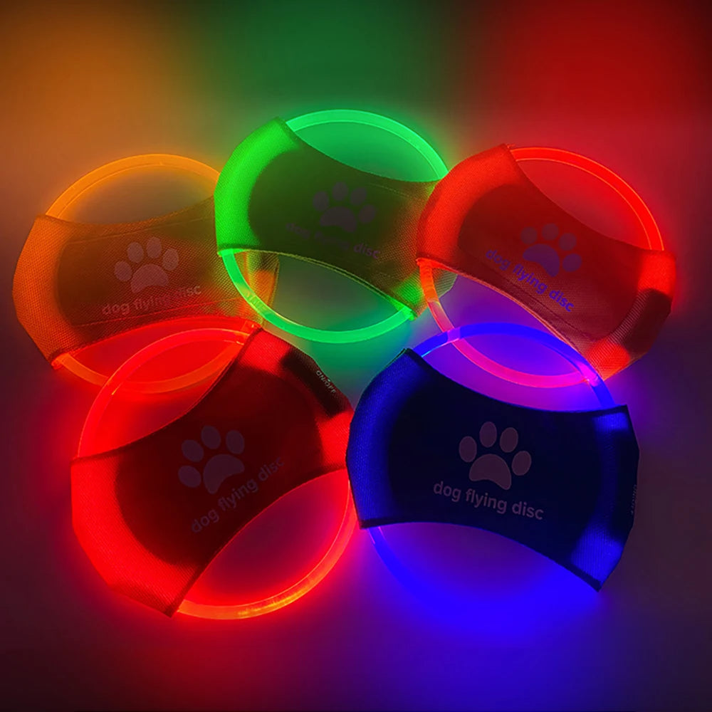 LED Glowing Dog Flying Disc – Rechargeable Interactive Pet Toy