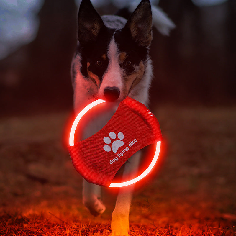 LED Glowing Dog Flying Disc – Rechargeable Interactive Pet Toy