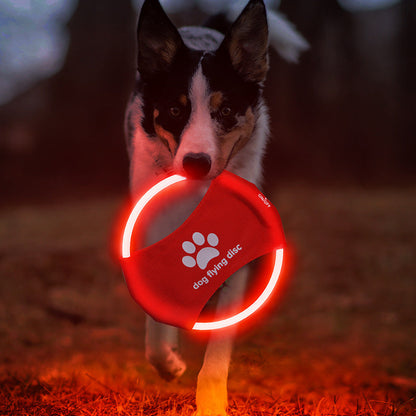 LED Glowing Dog Flying Disc – Rechargeable Interactive Pet Toy