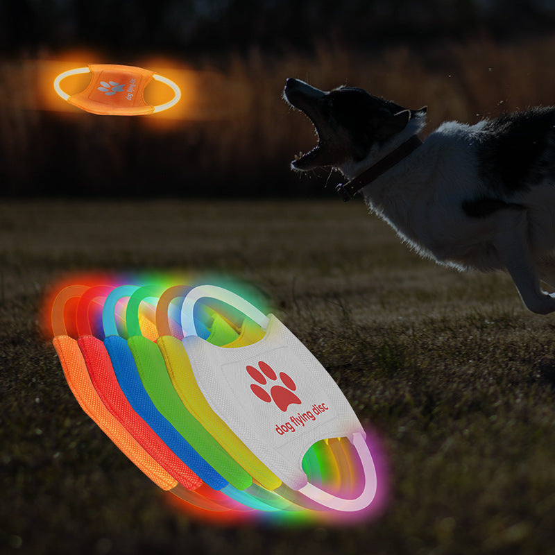 LED Glowing Dog Flying Disc – Rechargeable Interactive Pet Toy