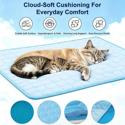 Dog Cooling Mat 22"X28" Q-Max>0.4, Absorbent & Pressure-Activated Self-Cooling, Non-Slip Scratch Resistant, Washable Cooling Mat for Dogs, Cooling Pad for Dog Bed Mats for Car Crate Patio Outdoor
