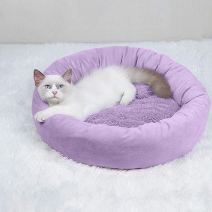 Donut Dog Bed, 18 Inches Calming round Dog Beds for Large Dogs, Washable Anti-Slip Cuddler Dog Bed with Removable Cover
